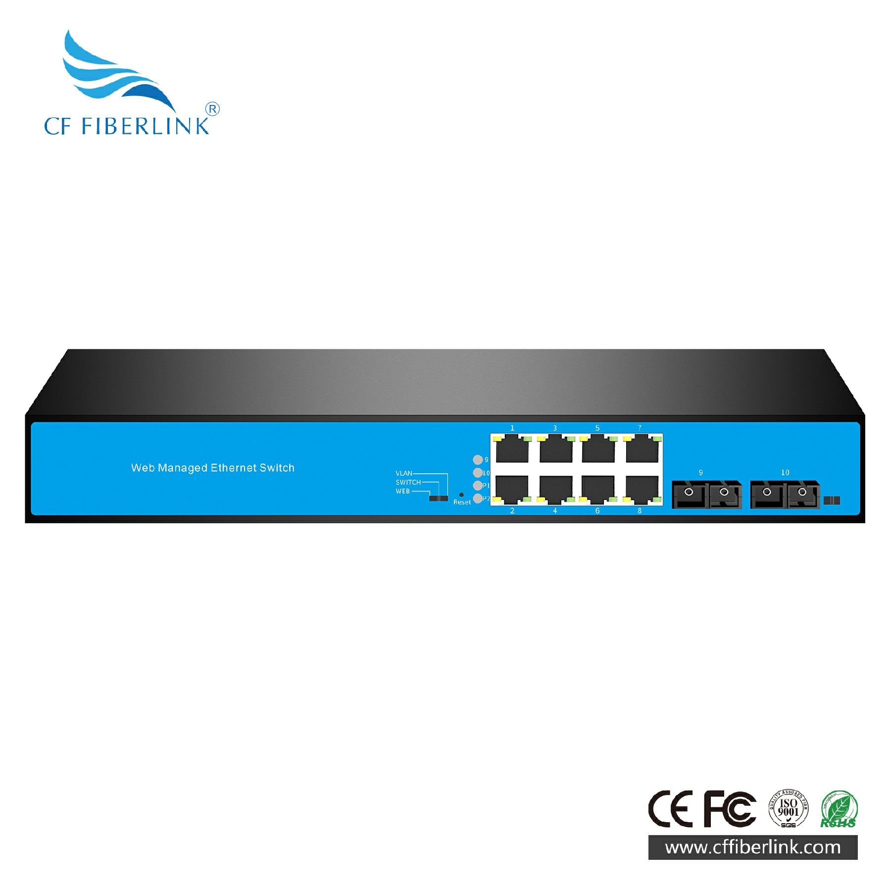 L2Web管理2光8电单模双纤 